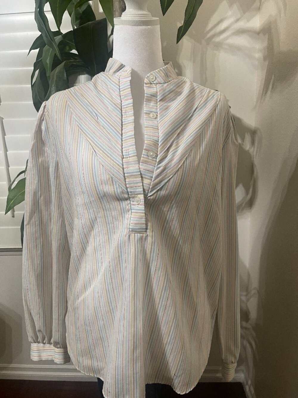 Vintage California Connection Pastel Lurex Chevron Blouse L (vintage size)